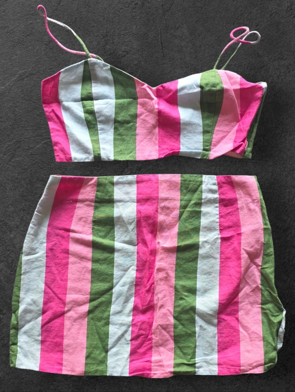 Zara Set Crop Top And Mini Skirt Size M